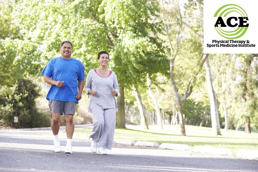 6135418 - senior couple jogging in park